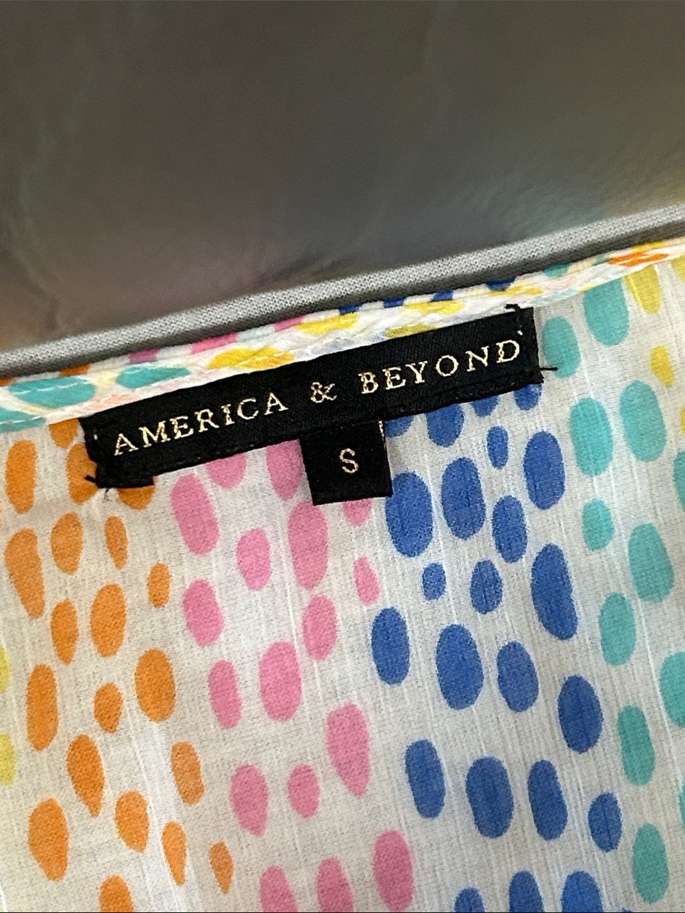America & Beyond Rainbow Stripe/Cheetah Swim Cover-Up Maxi Sz S - Picture 2 of 6